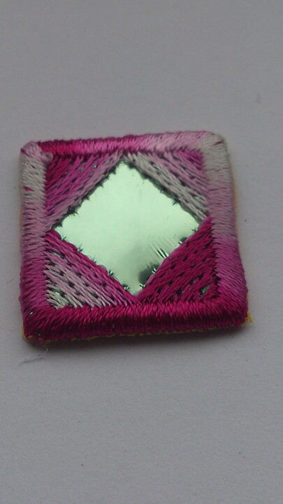 Rosa spegelapplikation (19 x 19mm)