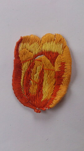 Orange tulpanapplikation (50 x 40 mm)