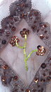 Brun blomapplikation (115 x 130 mm)