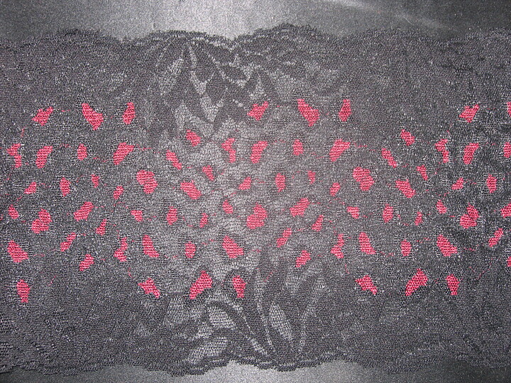 Svart/Röd stretchspets 170 mm