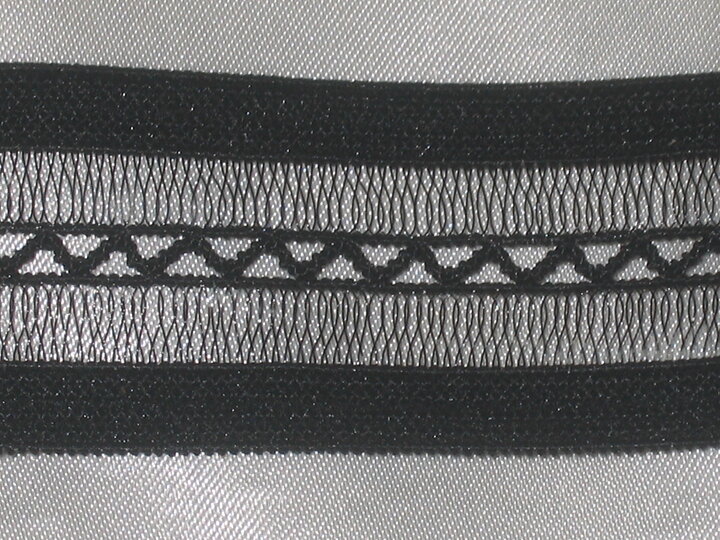 Svart stretchspets 22 mm