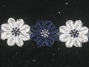 Blå / Vit spets 40 mm