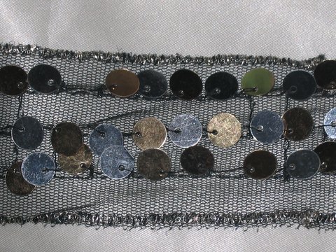 Guldfärgat/Silverfärgat paljettband 45 mm