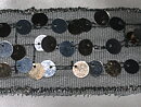 Guldfärgat/Silverfärgat paljettband 45 mm
