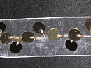 Vitt band med paljetter 26 mm