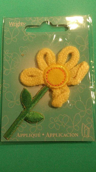 Flerfärgad stryka-på applikation, blomma (73 x 40 mm)