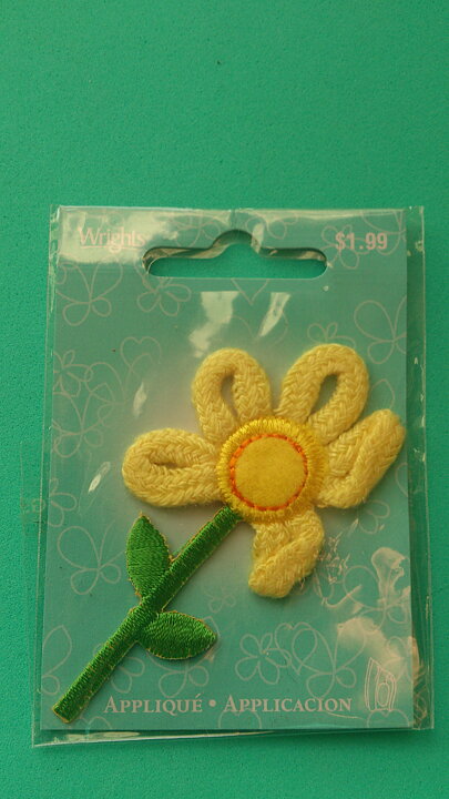 Flerfärgad stryka-på applikation, blomma (73 x 40 mm)