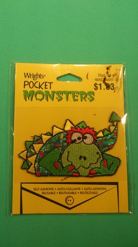 Flerfärgad stryka-på applikation, monster (70 x 45 mm)
