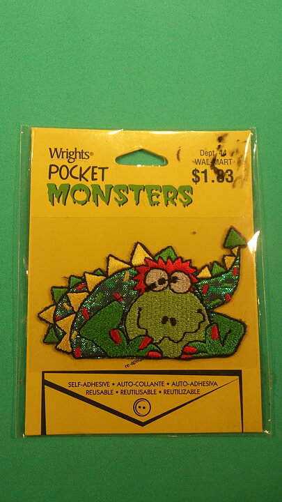 Flerfärgad stryka-på applikation, monster (70 x 45 mm)