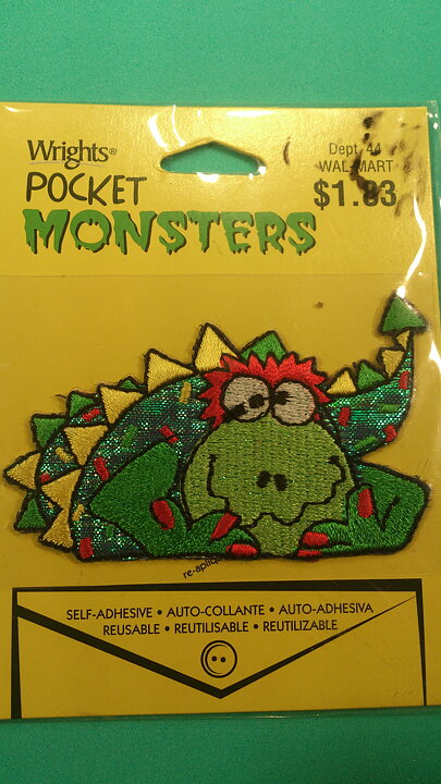 Flerfärgad stryka-på applikation, monster (70 x 45 mm)