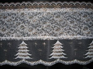 Vit / Guldfärgad spets 180 mm