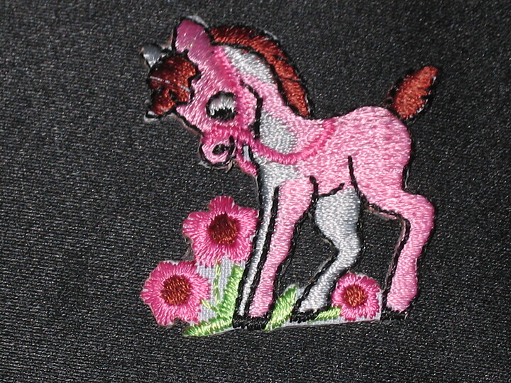 Rosa Stryka på-applikation, häst (40 x 40 mm)