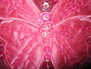 Rosa fjärilsapplikaton (260 x 200 mm)