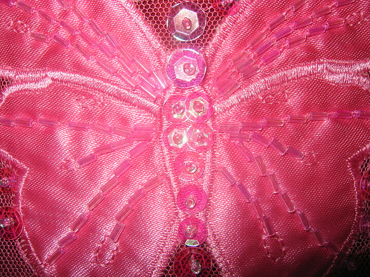 Rosa fjärilsapplikaton (260 x 200 mm)