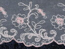 Vit / Rosa broderispets 90 mm