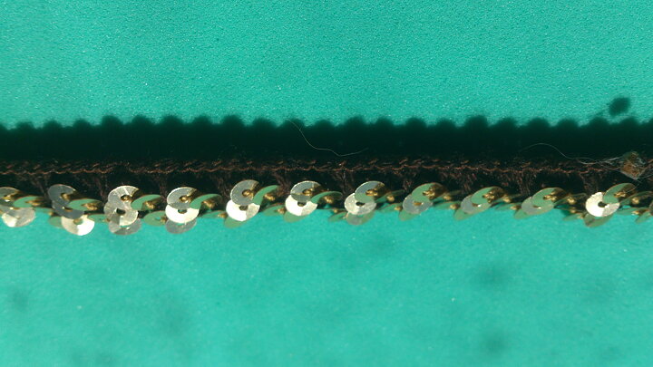 Brunt stretchband med paljetter 10 mm