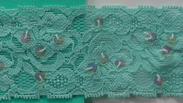 Mintgrön stretchspets 45 mm