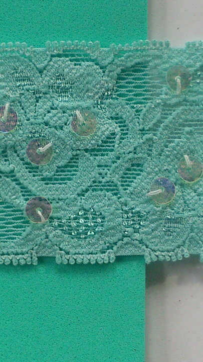 Mintgrön stretchspets 45 mm