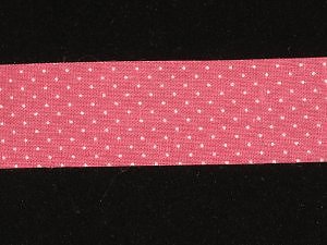 Vinrött/Vitprickigt band 23 mm