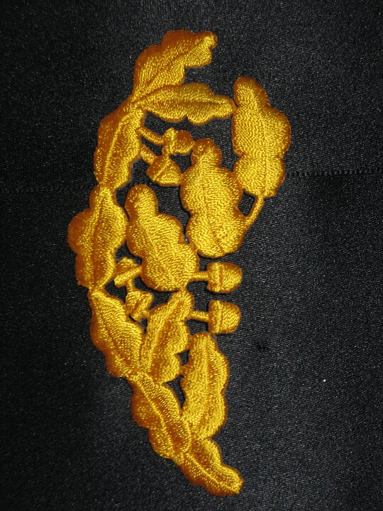 Guldfärgad stryka-på applikation, lagerblad (50 x 105 mm)