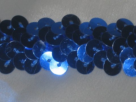 Blått paljett-stretchband 20 mm