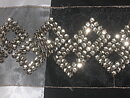 Svart organza med paljetter 100 mm