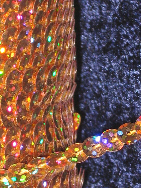 Guldfärgat hologrampaljettband 6 mm