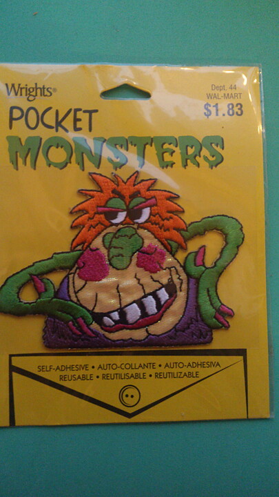 Flerfärgad stryka-på applikation, monster (60 x 90 mm)