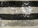 Svart/Silverfärgat paljettspets 210 mm