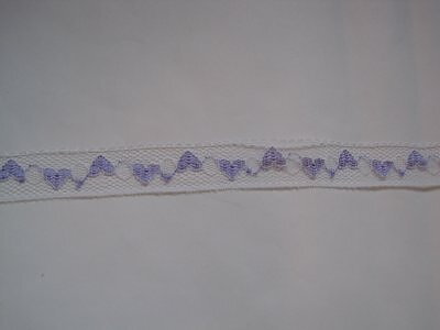 Lila / Vit hjärtspets 20 mm
