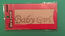 Silverfärgad stryka-på applikation, baby girl (130 x 30 mm)