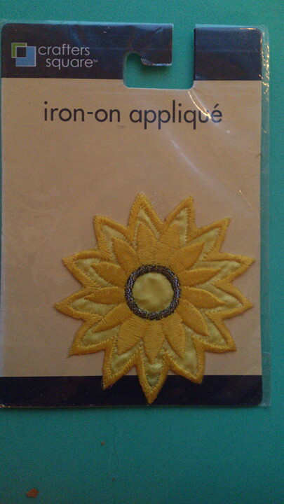 Gul stryka-på applikation, blomma (Ø75 mm)