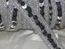 Silverfärgat band med paljetter 10 mm