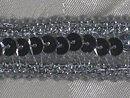 Silverfärgat paljettband 22 mm