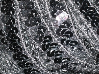Silverfärgat paljettband 17 mm