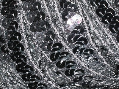 Silverfärgat paljettband 17 mm
