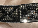 Svart/Silverfärgat paljettband 40 mm