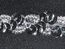 Silverfärgat paljettband 12 mm