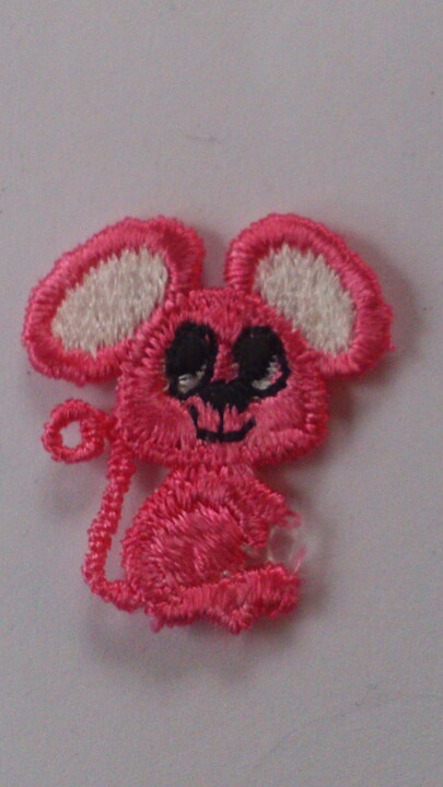 Rosa musapplikation (27 x 24 mm)