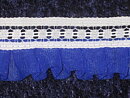 Blå / Vit kantbandsspets 40 mm