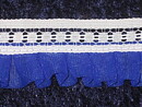 Blå / Vit kantbandsspets 40 mm