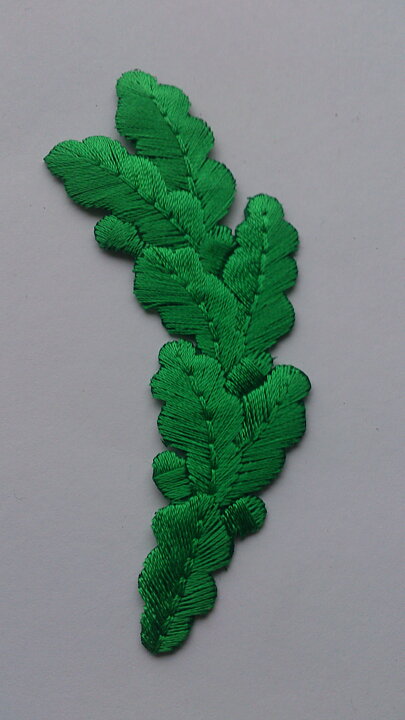 Grön stryka-på applikation, lagerblad (45 x 100 mm)