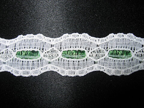  Vit/Grön spets 18 mm
