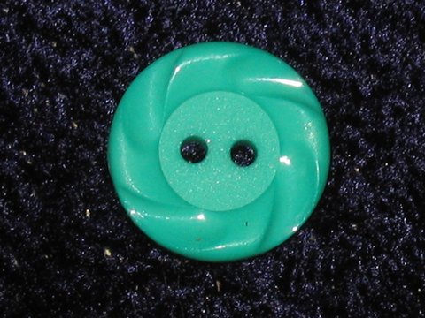 Grön plastknapp Ø = 18 mm
