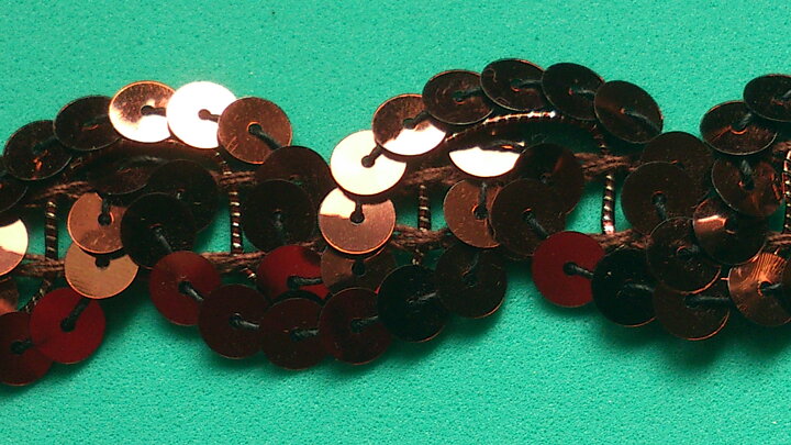 Brunt paljettband 20 mm