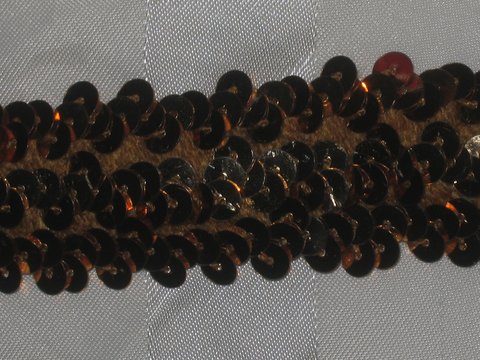 Guldfärgat paljett-stretchband 30 mm