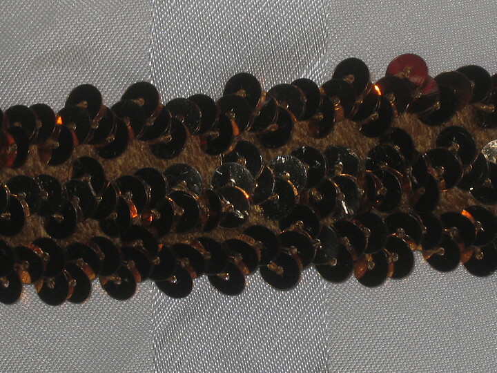 Guldfärgat paljett-stretchband 30 mm