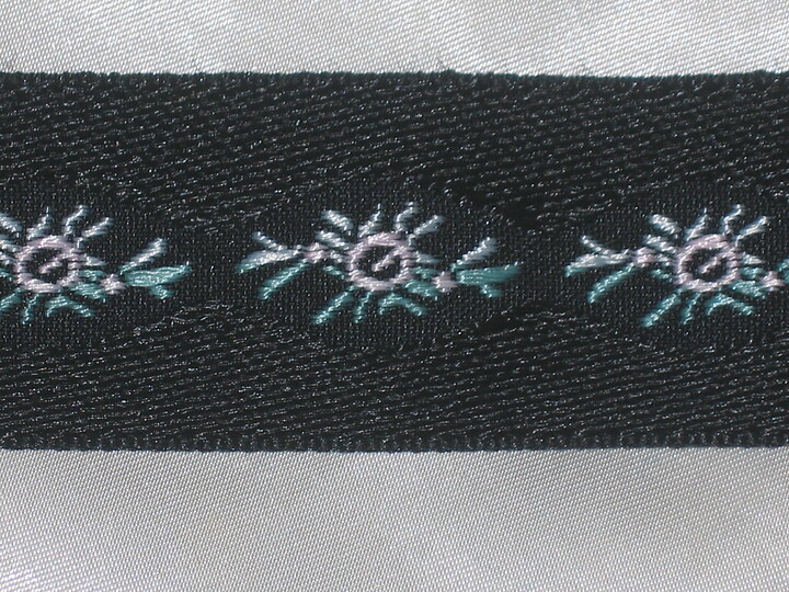 Svart broderiband 30 mm