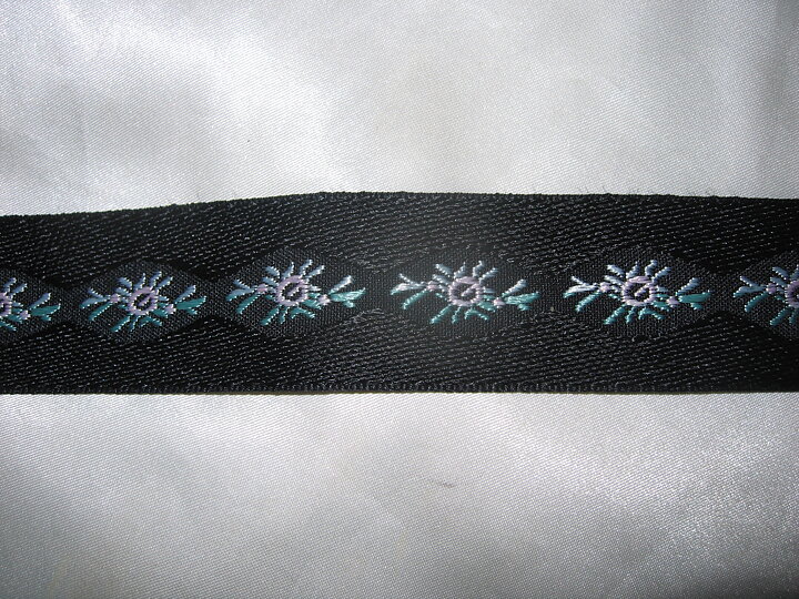 Svart broderiband 30 mm