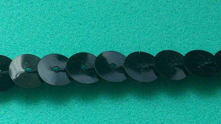 Svart paljettband 8 mm